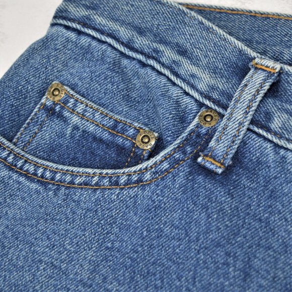 Eddie Bauer Wide Leg Raw Hem Red Plaid Flannel-Lined Women's Jeans Cotton 12 32 - Picture 12 of 14